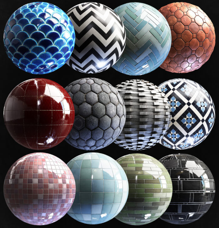 12 Free PBR Textures For Interiors Tiles Blender 3D Architect